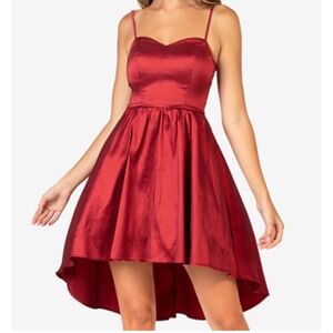 B Darlin Red Satin High-Low Dress Size 7/8 Formal / Party / Prom